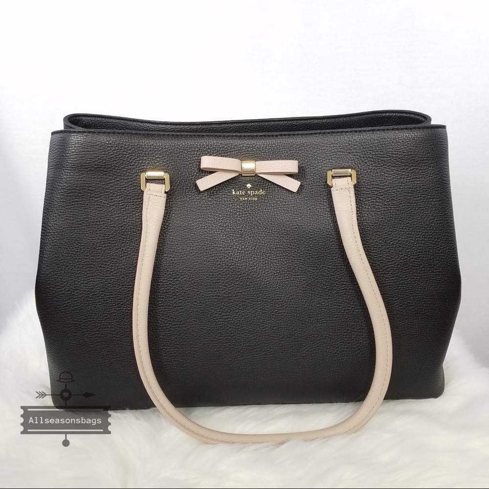 🔽 Kate spade Maryanne Henderson black handbag bow - Picture 2 of 8